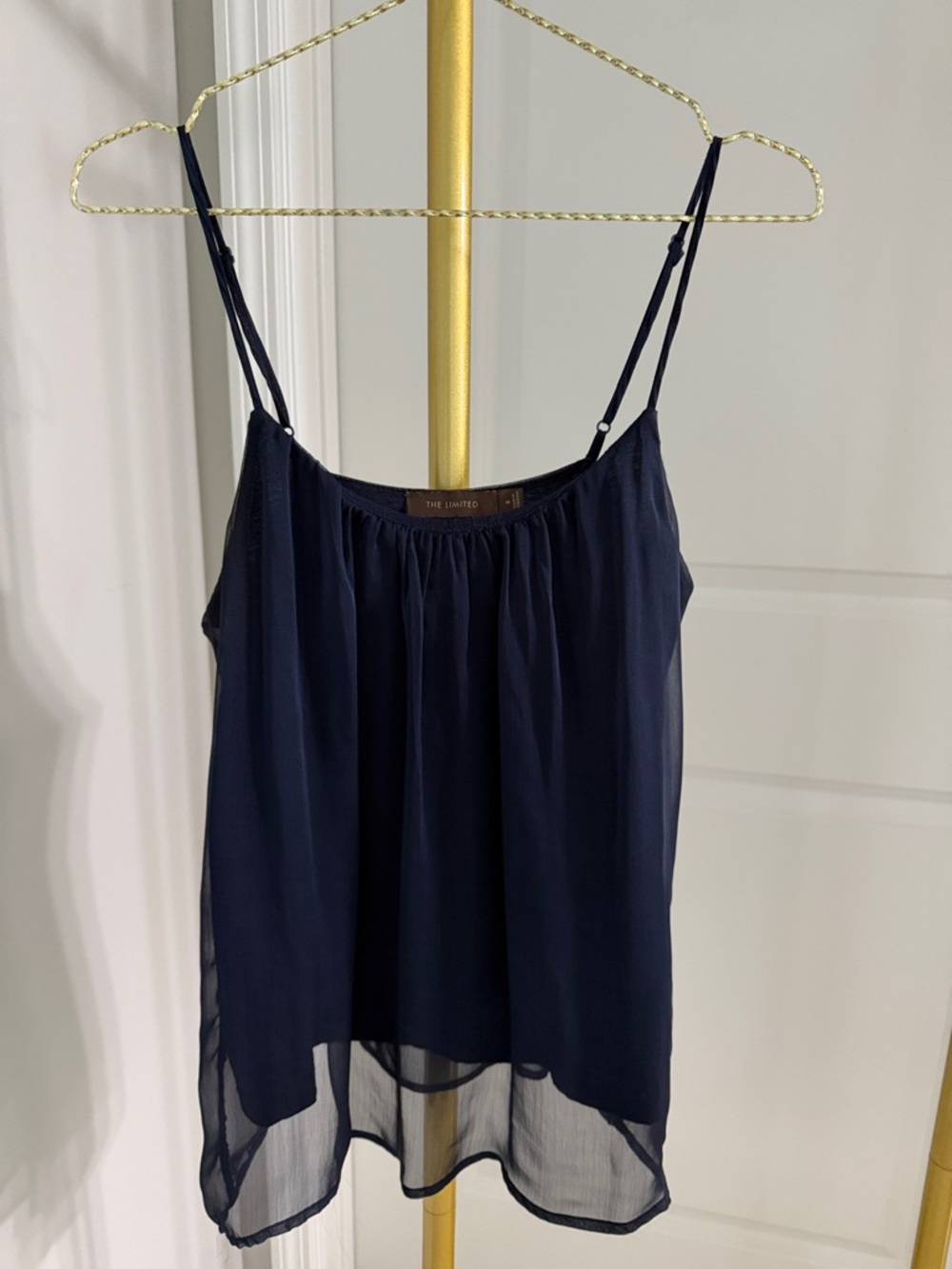 The Limited Navy Sheer Spaghetti-Strap Cami